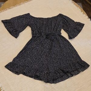 Elegant Black and White Polka Dot Romper